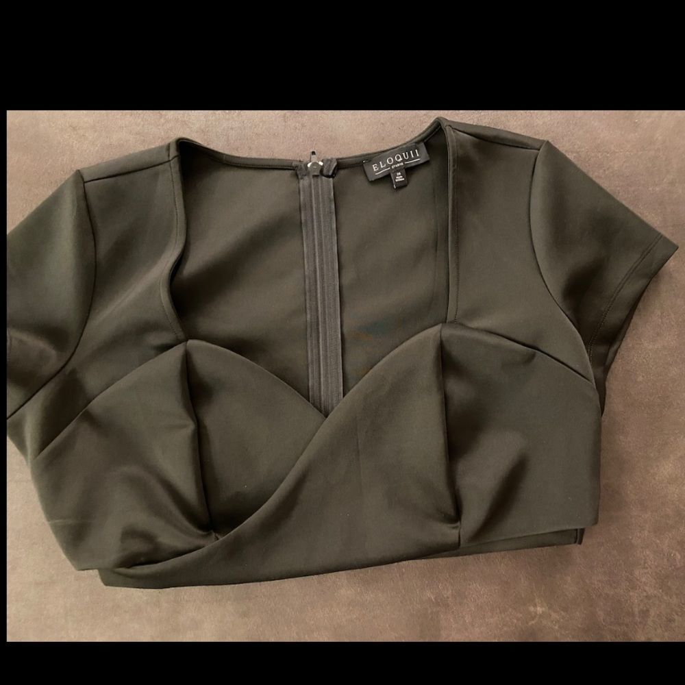 ELOQUII Black Cutout Crop Top